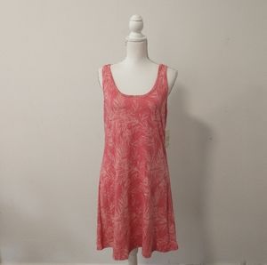 Southern spirit pink white leaf mini scoop dress Large